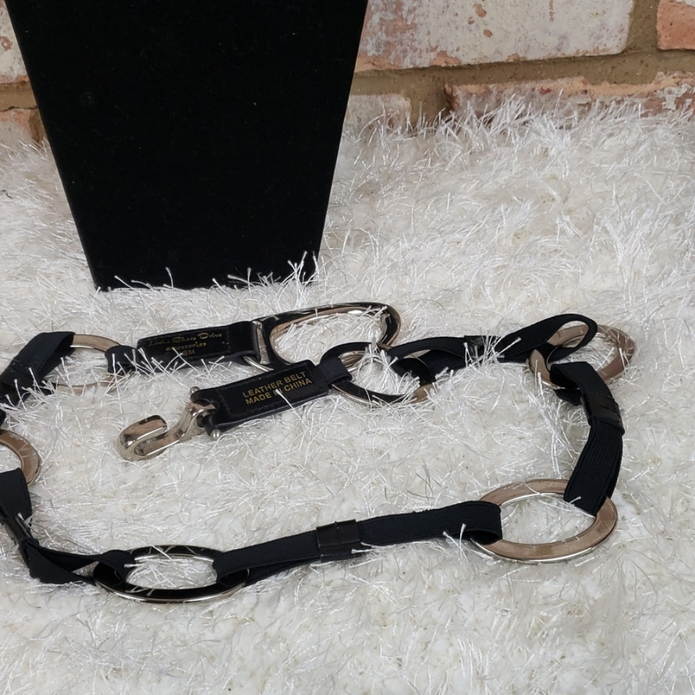 Elasticized Black and Silver Belt